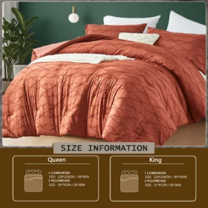 Solid color cut flower craft Comforter sets, breathable, 100% microfiber, 1 quilt + 2 pillows, all seasons, machine washable.